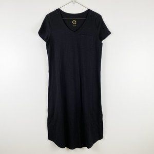 C Wonder, NWOT, Women's T-Shirt Black Dress with Pocket, XSP